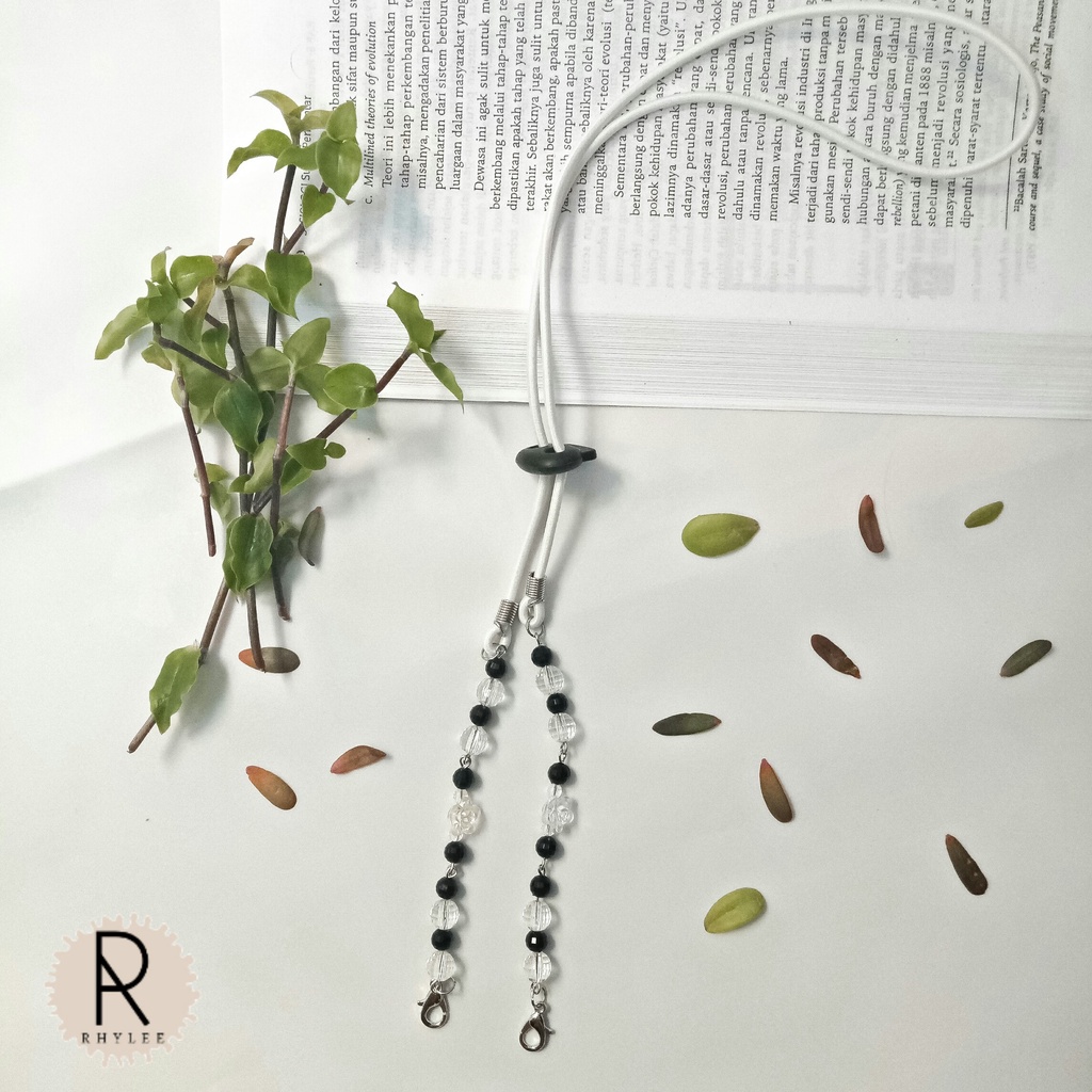 RHY - 2IN1 STRAP MASKER / TALI MASKER / KALUNG MASKER HIJAB MANIK MANIK