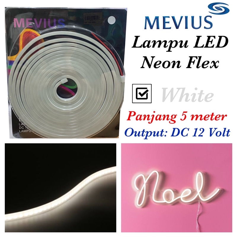 Neon Flex 5M Putih Mevius Lampu LED strip DC 12V