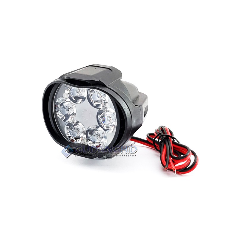 Lampu Tembak Sorot LED Spion Motor Cree 6 Mata 6W 12V-24V Spotlight