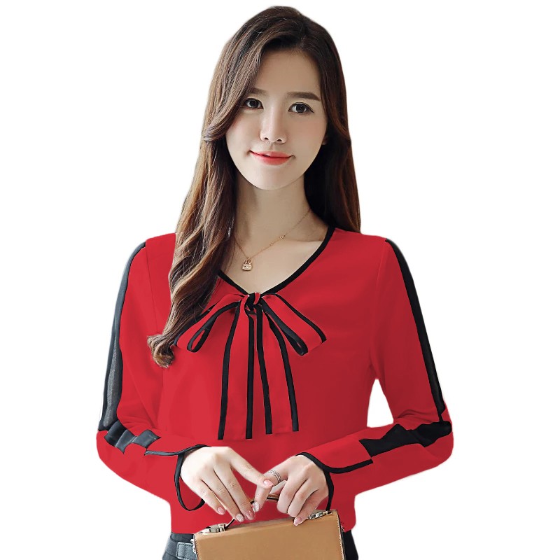 Blouse Tangan Panjang Wanita Gaya Korea Model Terbaru - XSHOP Gisel