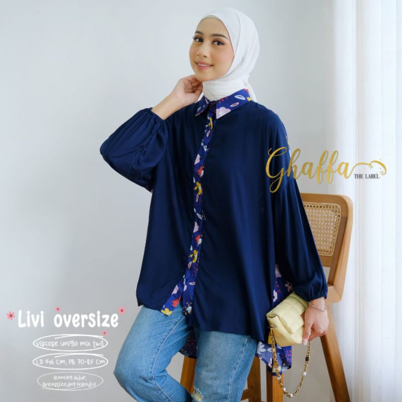 LIVI OVERSIZE BY GHAFFA THE LABEL / BLOUSE MOTIF / Oversize jumbo rayon