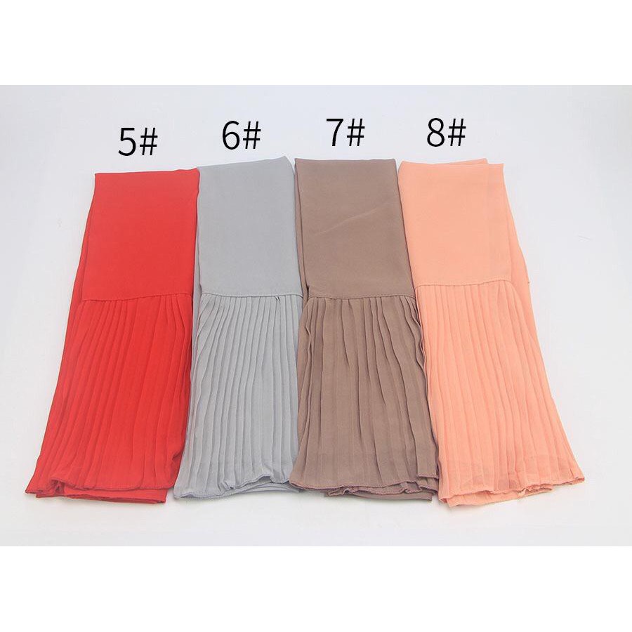 (Lochic) 1-24 Pashmina Rempel Plisket Bawah Ceruty