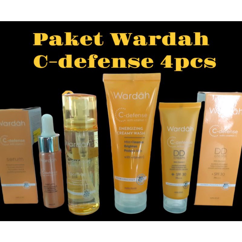 Paket Wardah C Defense Skincare Putih Glowing Cerah Lengkap 4in1