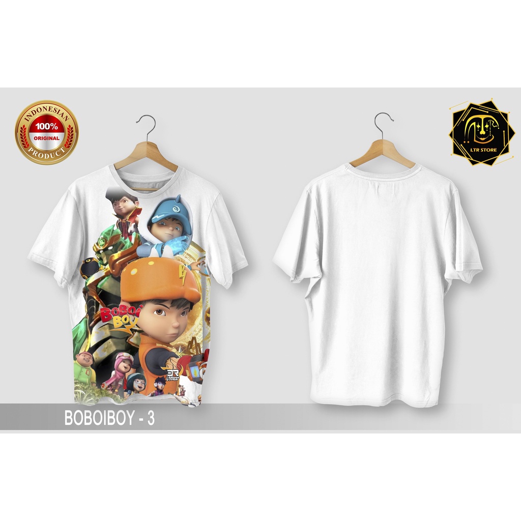 [ BAYAR DI TEMPAT ] BAJU PRINTING GAMBAR BOBOIBOY 3 -  KAOS DISTRO ORIGINAL GAMBAR KARTUN ANIMASI BO