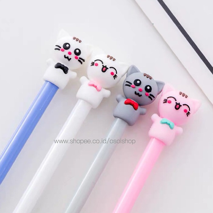

OPEN SALE PULPEN KUCING / CAT KITTY GEL PEN / BOLPEN UNIK MURAH SOUVENIR