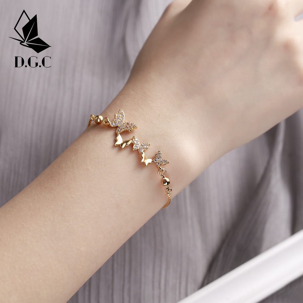 ✅COD✨Gelang Kupu Korea Serut Titanium Wanita Cantik Berlian Aksesoris Cewek Jewelry Perhiasan Murah D818