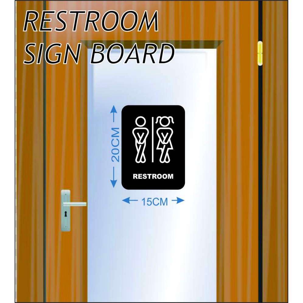 Toilet RESTROOM Akrilik Sign Acrylic Modern 15x20 Sign Board Papan