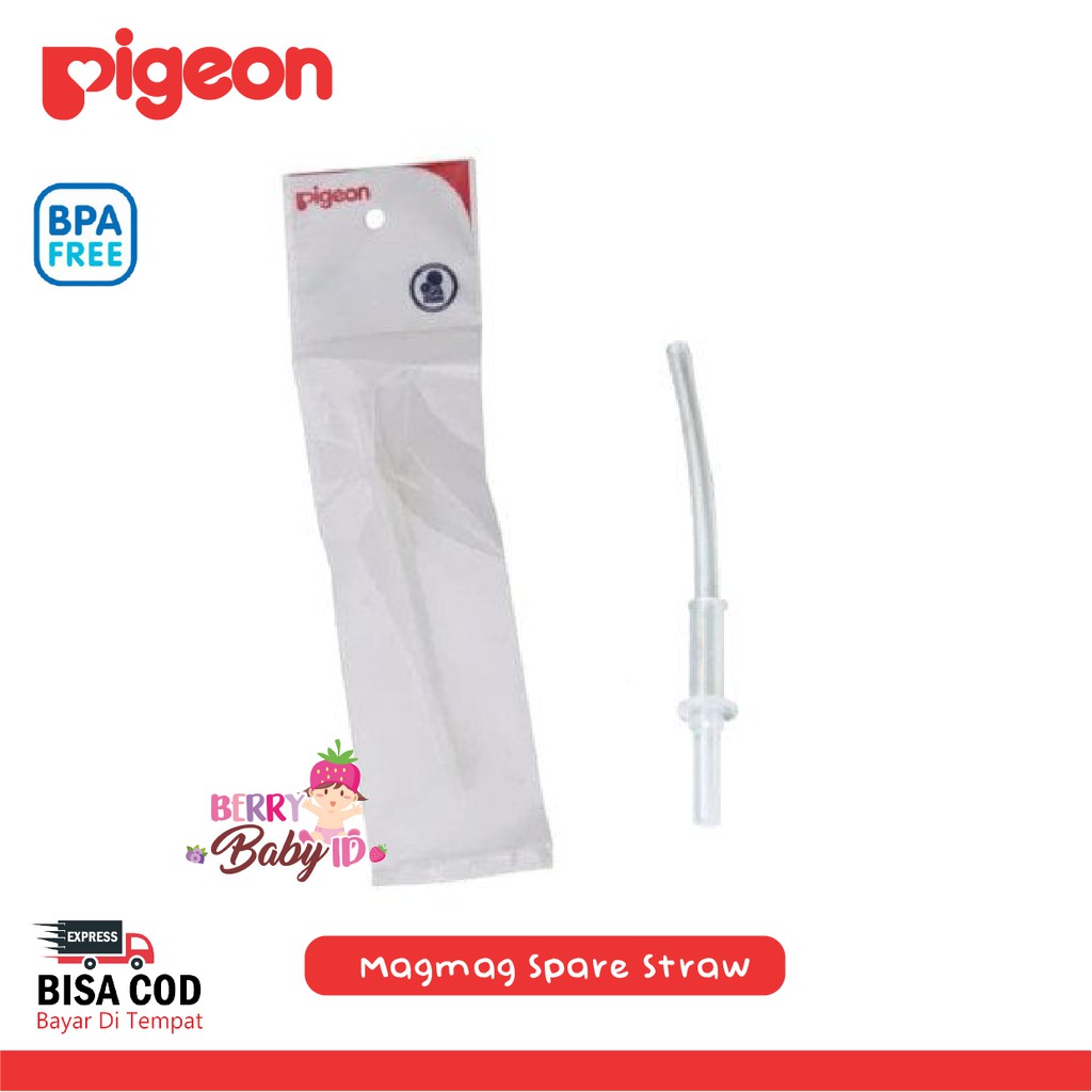 Pigeon Magmag &amp; Petite Spare Straw Sedotan Pengganti Botol Minum Bayi Berry Mart