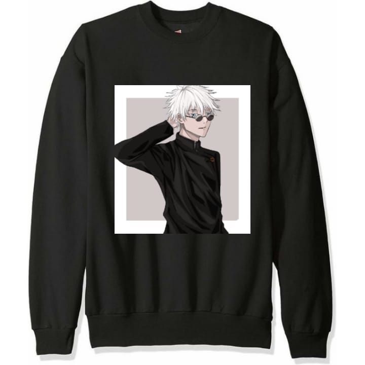 Sweater Jujutsu Kaisen | Crewneck Hitam Pria Gambar Anime | Switer Crewneck cowok keren | Sweeter pr