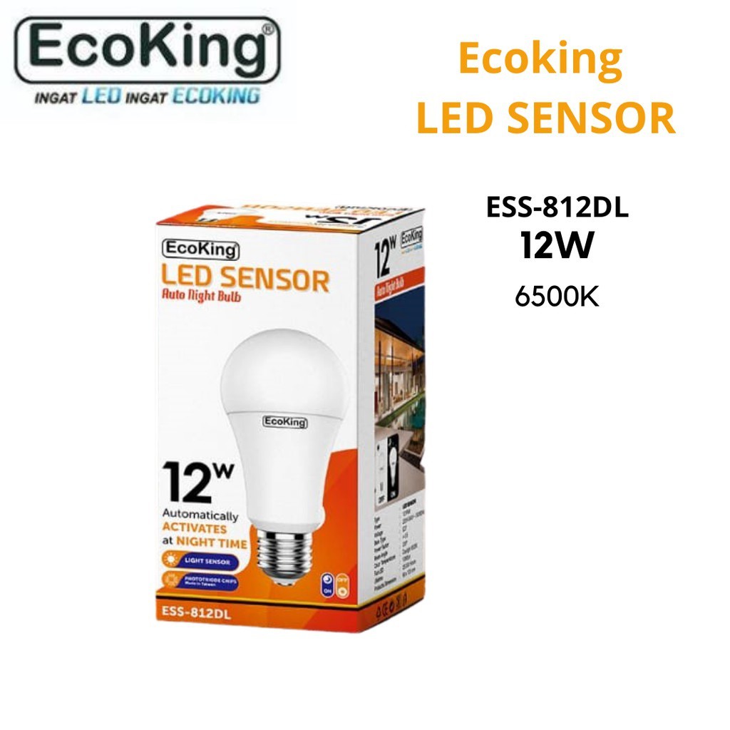 Lampu bohlam LED Sensor Cahaya 10watt, 12wat dan 18watt ECOKING