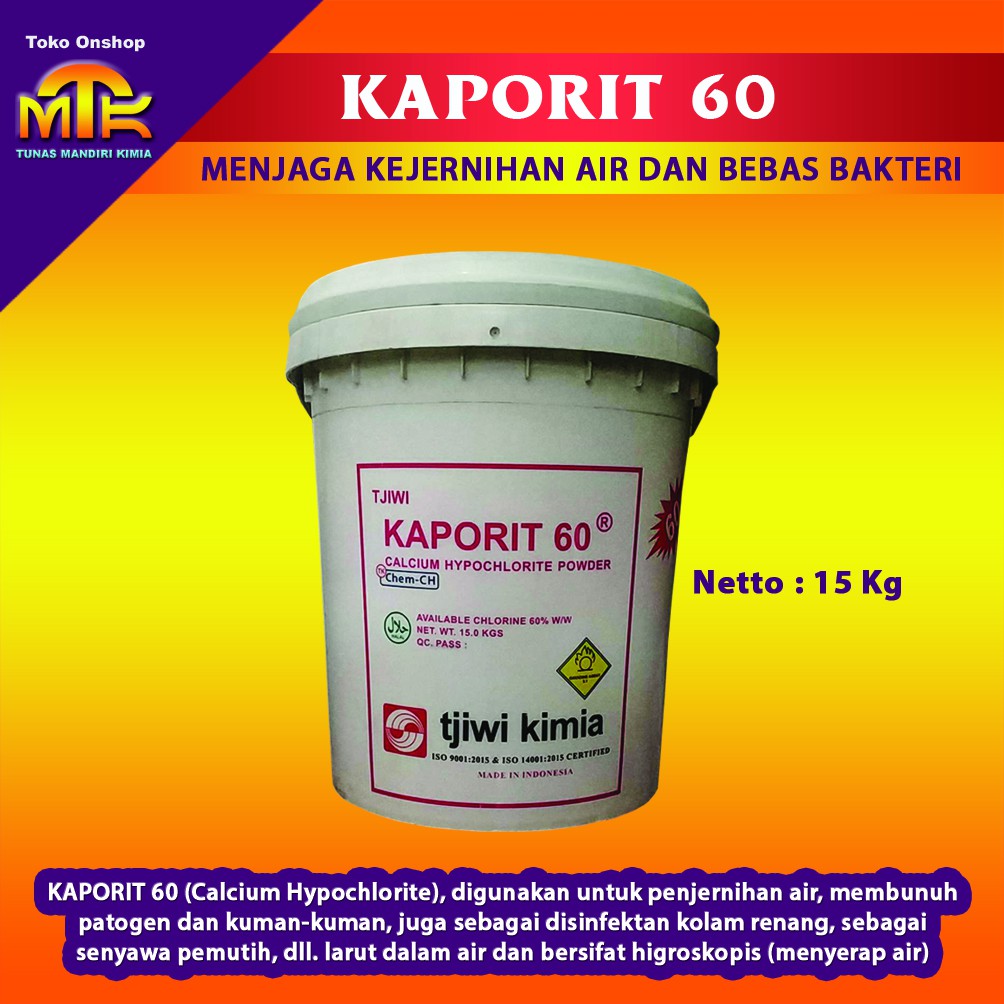 Jual KAPORIT 60 Penjernih Air Dan Perawatan Kolam Renang Kemasan Pail 