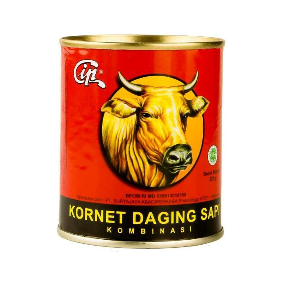 

CIP KORNET DAGING SAPI 325GR - CORNED SAPI KALENG - BEEF CORNET - BEEF KORNED MEAT HALAL MUI Berkualitas
