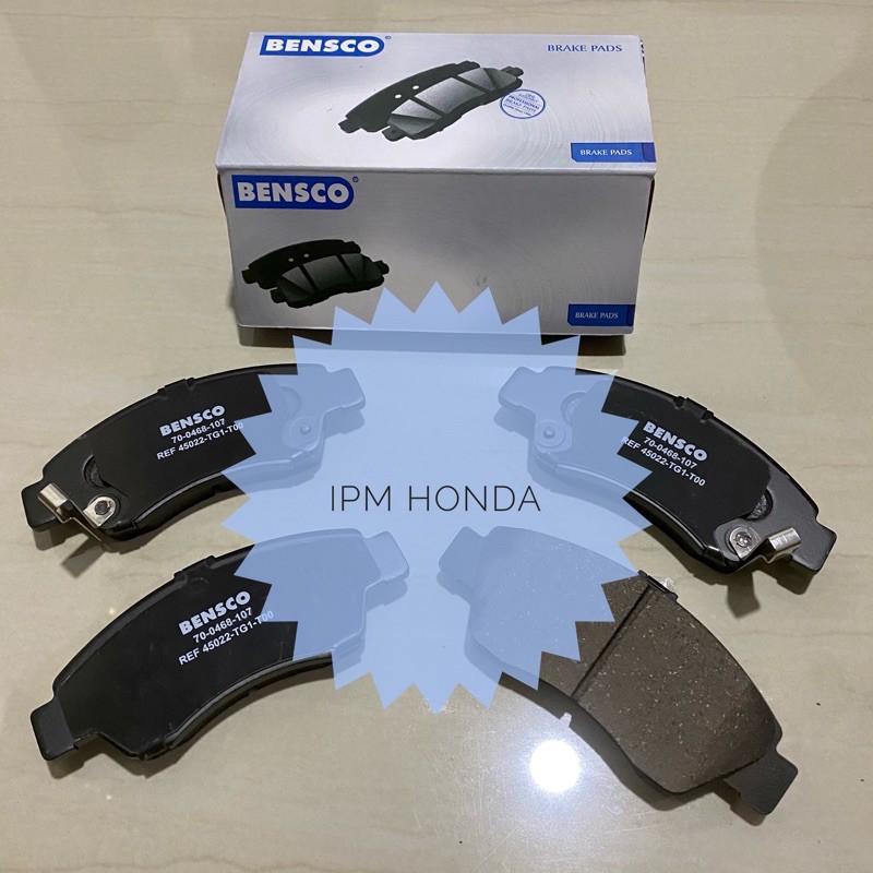 45022 TG1 Bensco Brake Pad Kampas Rem Depan Honda Jazz GD3 City GD8 IDSI VTEC 2003 2004 2005 2006 2007 2008 Brio Satya RS 2013-2021 All New Brio 2022-2024 Civic Genio Estillo 1992-1995