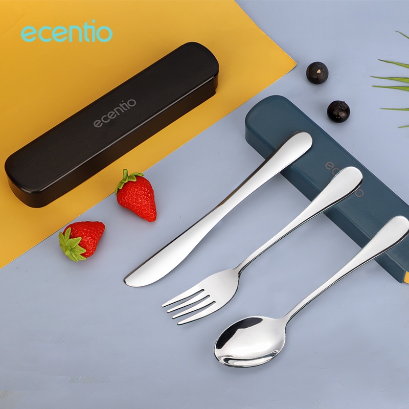 ecentio Sendok Makan Stainless Alat Makan Peralatan Makan Set 3pcs Pisau Garpu Dan Sendok