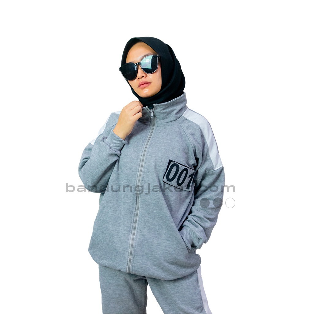 SQUID GAME SETELAN JAKET &amp; CELANA TERMURAH GREY II JAKET KOREA II JAKET OLAHRAGA II SETELAN ANAK