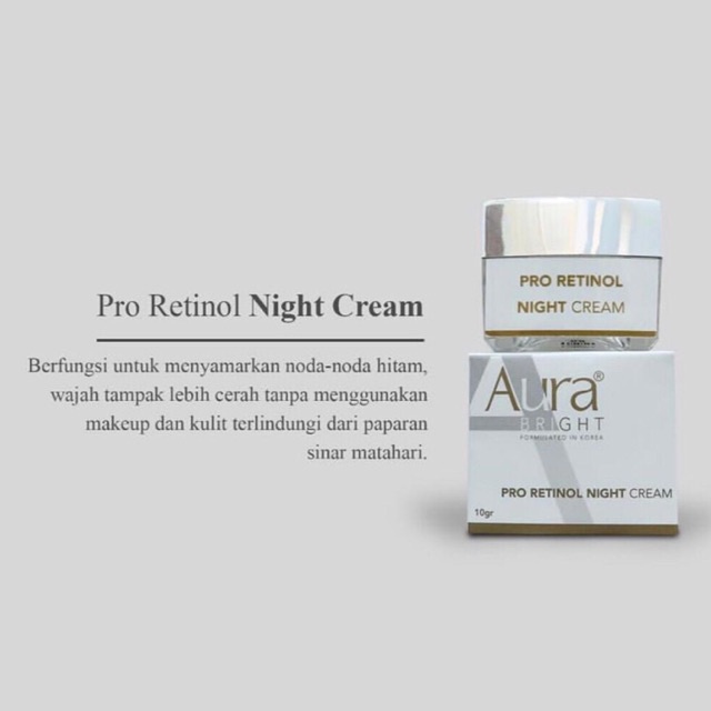 AURA BRIGHT PRO RETINOL NIGHT CREAM 10GR ORIGINAL - PRO RETINOL CREAM