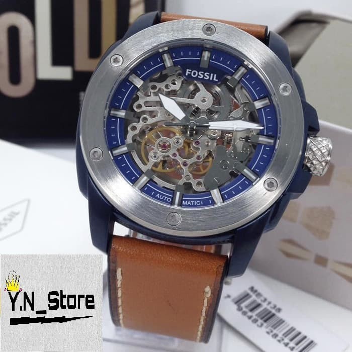 Jam Tangan Pria Fossil Me3135 Automatic 45mm Original