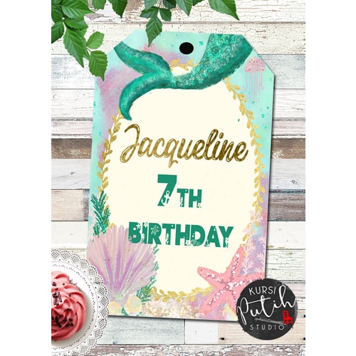 Gift Tag / Birthday Card Tag / Ucapan Ultah Anak tema mermaid