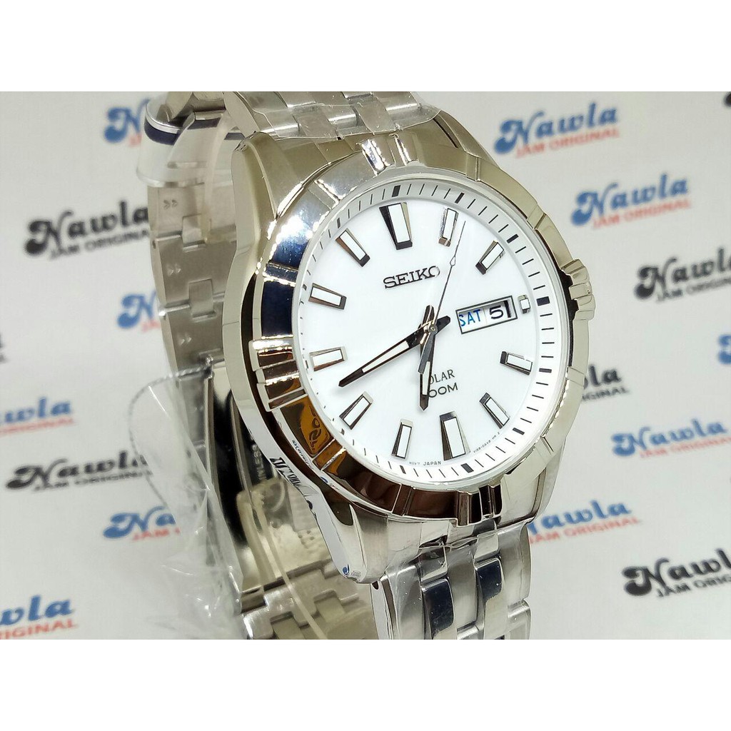 Seiko Solar SNE175P1 White Dial - Jam Tangan Pria SNE175