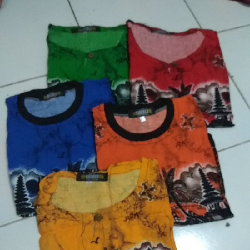 sovenir bali baju santai ANAK setelan batik sherly khas bali size L