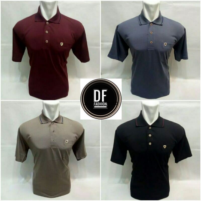 Kaos Kerah Wangky/Kerah Polo Shirt Katun TC/kaos kerah saku