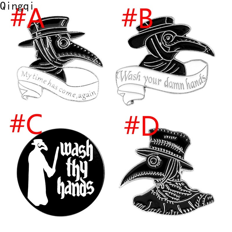 Bros Pin Enamel Desain Plague Doctor Gaya Gothic Untuk Tas / Kemeja