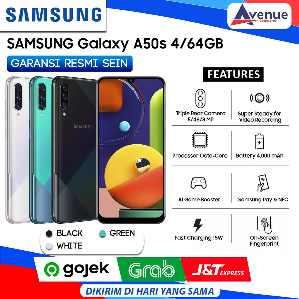 HP SAMSUNG GALAXY A50s 4/64GB GARANSI RESMI SEIN PROMO MURAH | Shopee