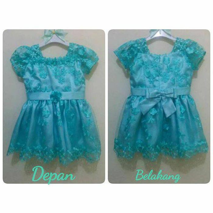 perlengkapan anak perempuan Dress Pesta Hijau Mint Limited