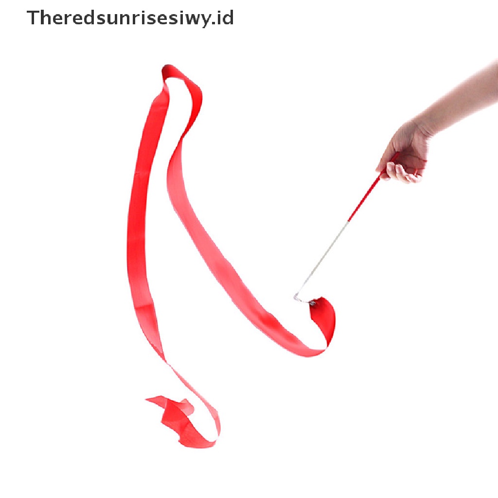 (Theredsunrisesiwy.Id) Pita Tari 2m Senam Pita Senam Ballet Streamer Twirling Rod