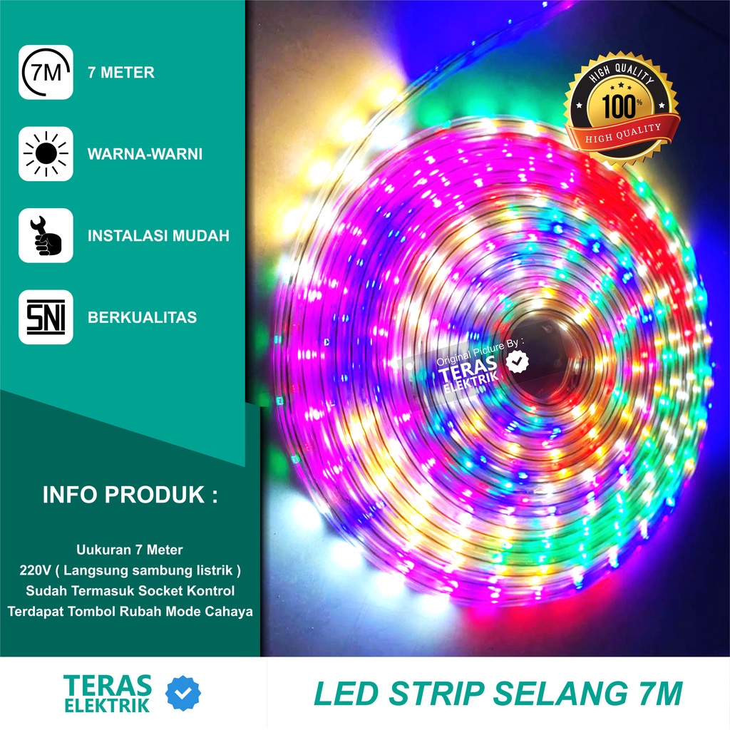 Lampu led strip selang warna warni 7 meter LED strip Outdoor Indoor