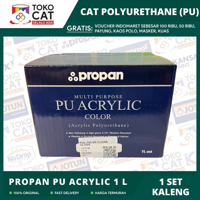 CAT PU KAYU PROPAN MULTIPURPOSE PU ACRYLIC 786 PUTIH / WHITE DOFF 1L