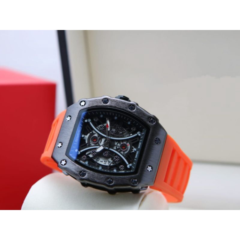 jam tangan pria NEW  Rm  rubber tanggal aktif DM4.5cm