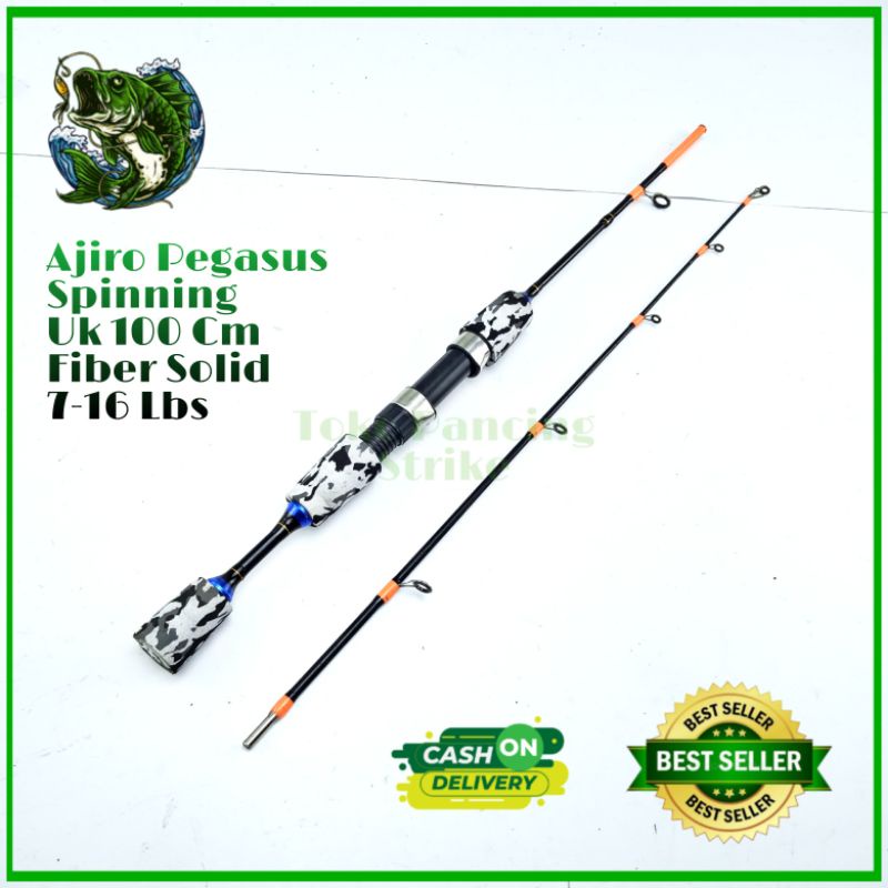joran pancing murah spinning ul ultralight fiber solid kuat lentur ajiro pegasus 100 cm