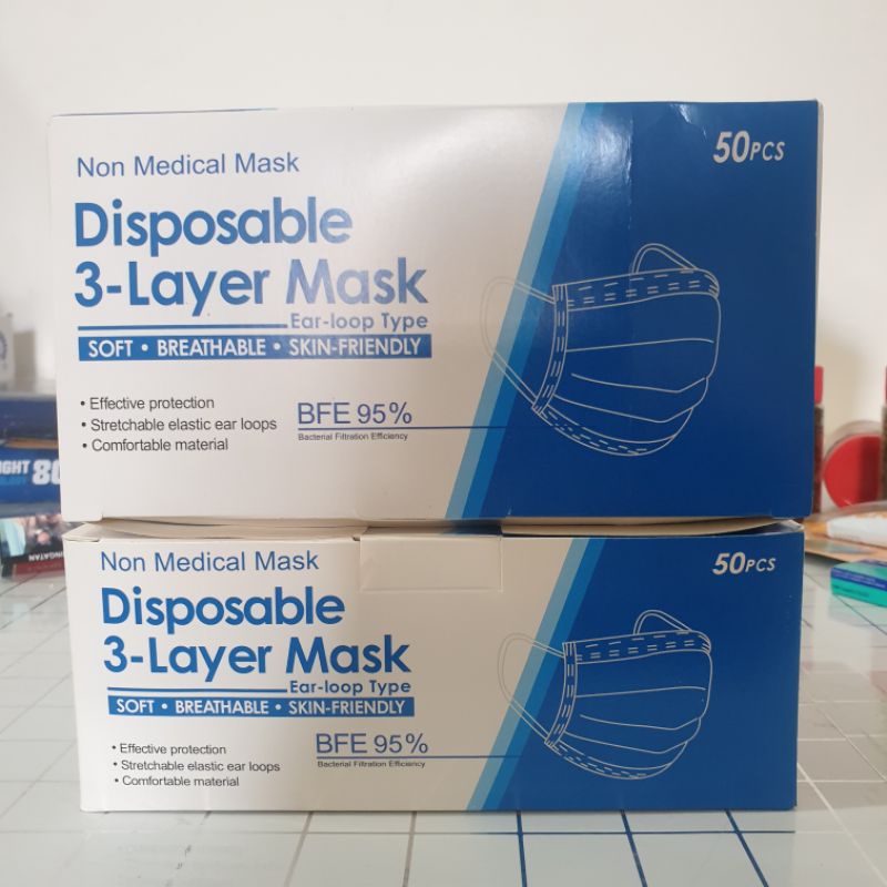 Masker 3 Ply eceran 1pcs disposable Masker 3 Lapis  Earloop