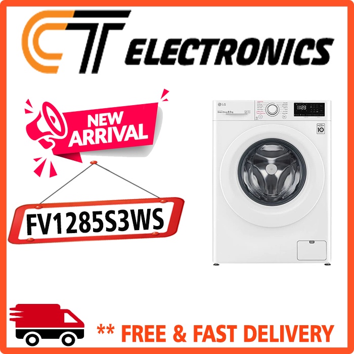 LG FV1285S3WS MESIN CUCI WASHER 8.5 KG FV-1285S3WS FV1285 1285S3WS