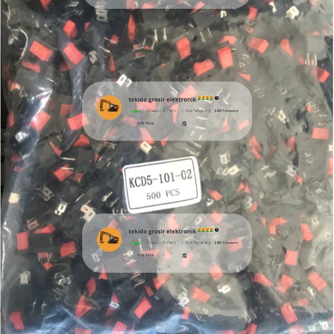 Rocker Switch MINI KOTAK SPST 2 Kaki BA-02 10x15mm 500PCS 500 PCS