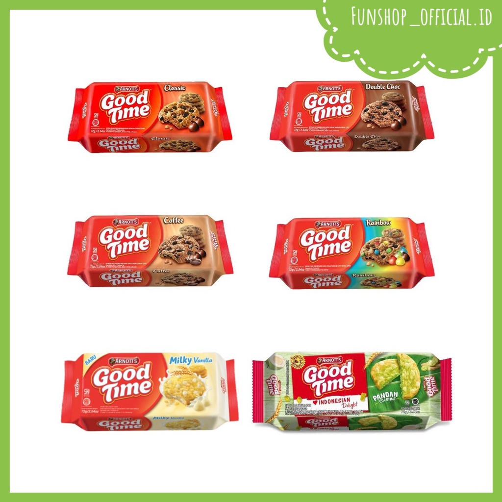 

Good time classic/coffe/double choc/rainbow choco chip 72gr