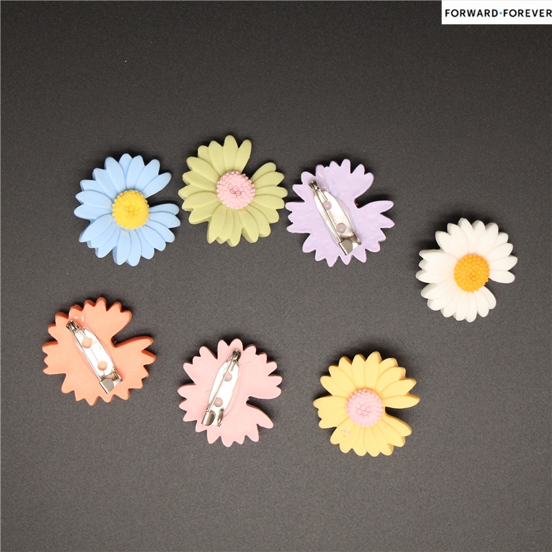 6pcs Bros Pin Kombinasi Bunga Daisy Cherry Blossom Bahan Plastik M70068