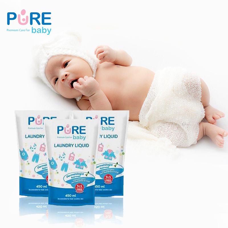 Pure Baby Pure Laundry Liquid Refill 450ml Buy2 Get1 Deterjen Pakaian Bayi