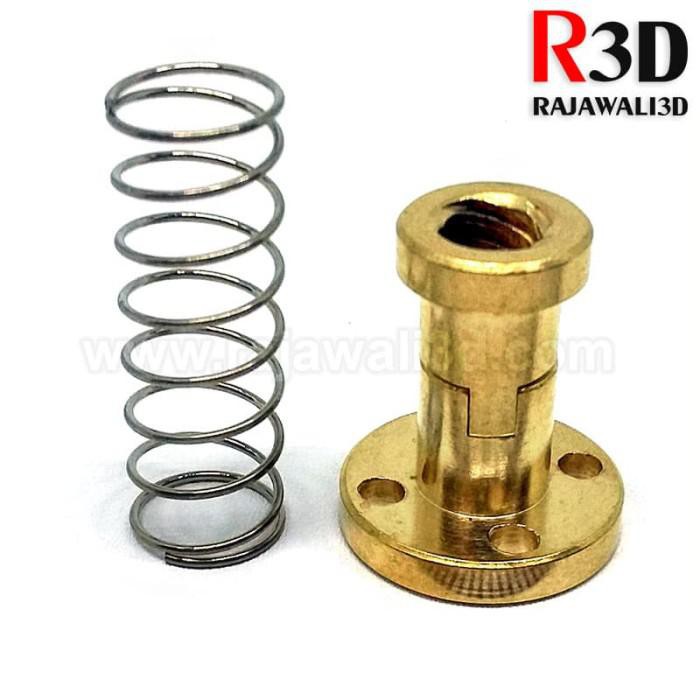 Anti Backlash spring loaded Nut untuk Leadscrew T8-2-D8 8mm Lead 8mm