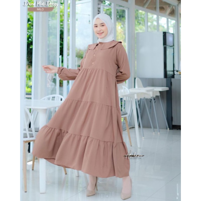 dhea midi dress by alfaro jual gamis ori alfaro aku karissa viola zr mumtaz midi dress ity crepe pol