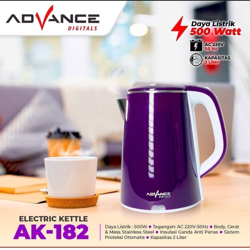 Advance Electrik Kettle Teko Listrik AK-182 (2 Liter)