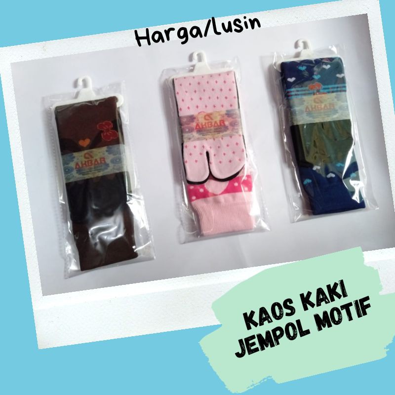 ( 12 PASANG ) Kaos Kaki Jempol Warna Motif