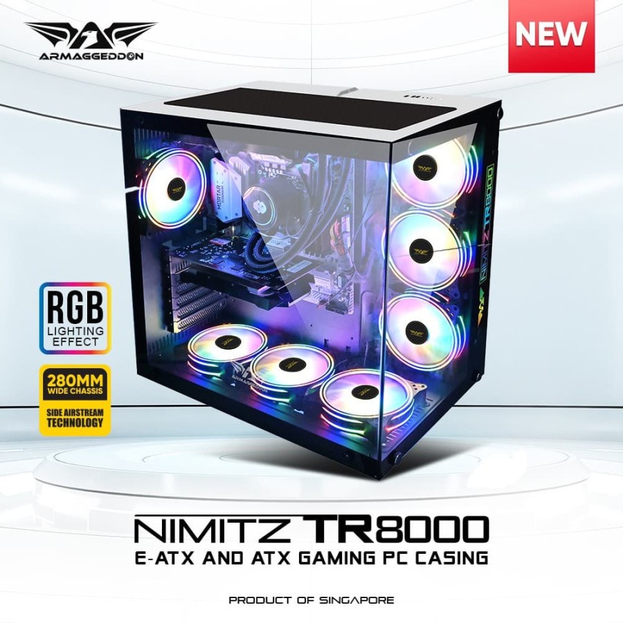 Casing Armaggeddon NIMITZ TR8000 WHITE E-ATX - NIMITZ TR 8000 E-ATX