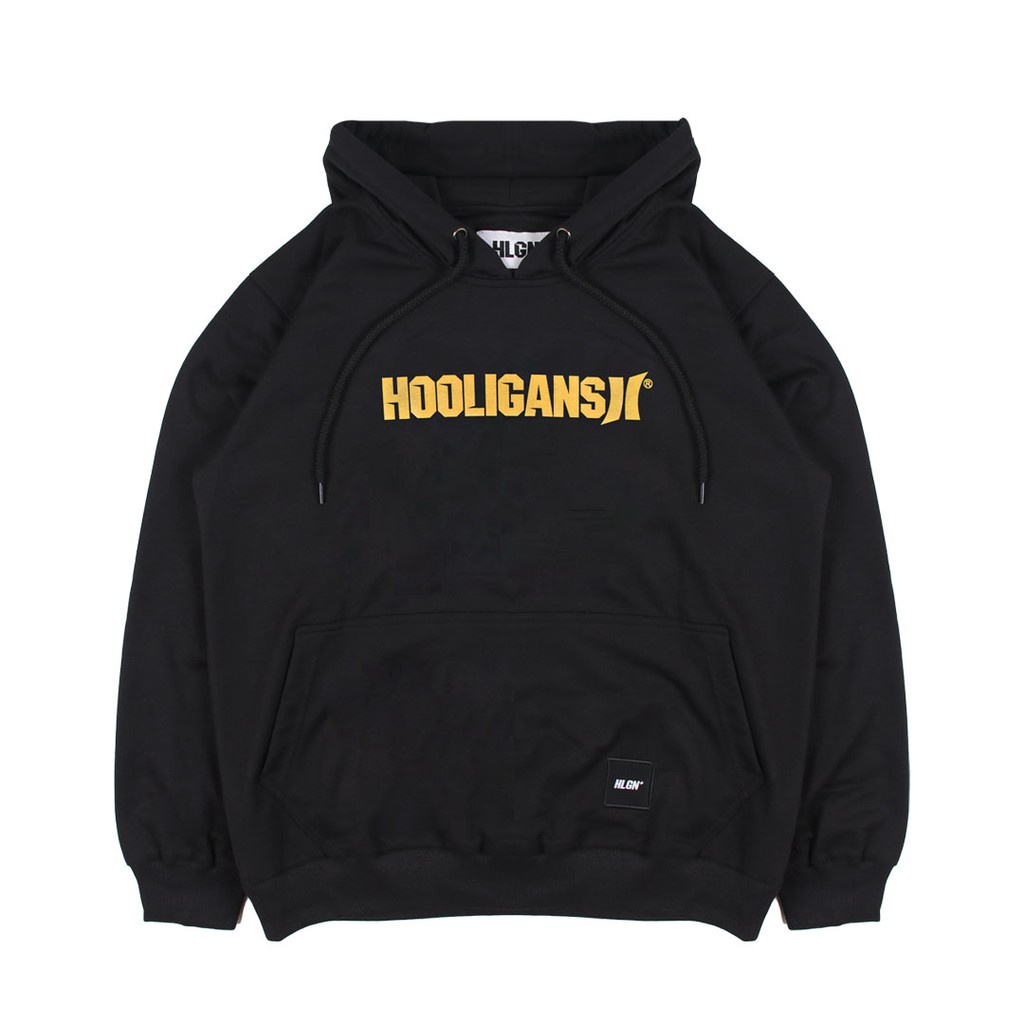 HOODIE HOLIGANS YELLOW IN BLACK PREMIUM