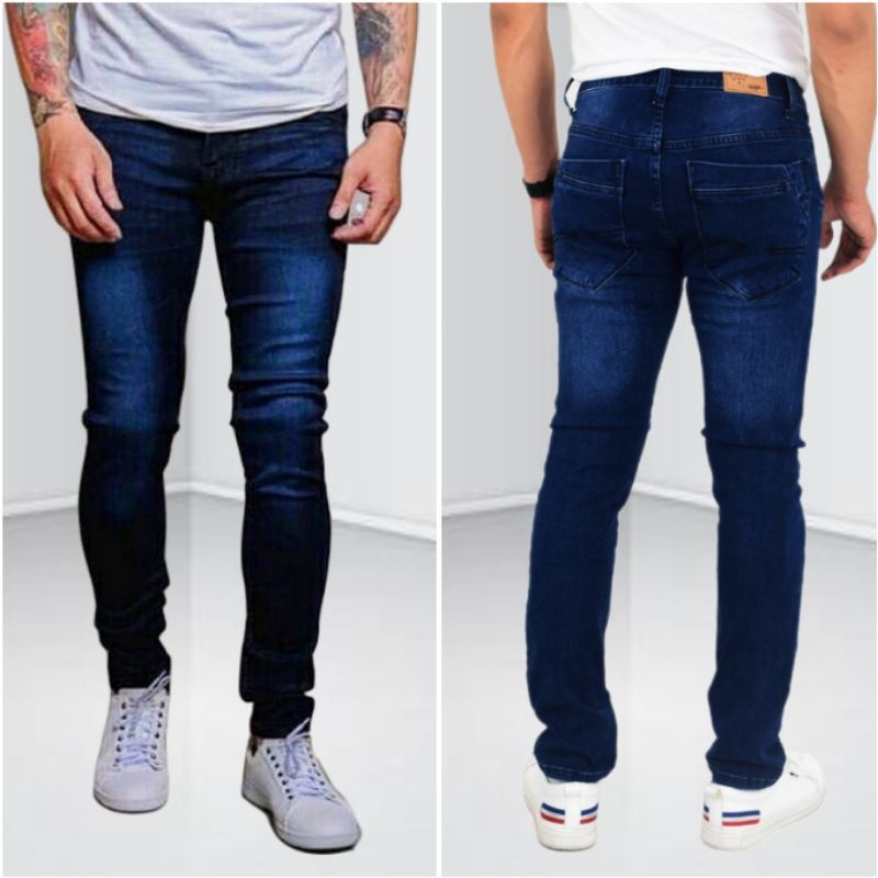 Celana Jeans pria cowo cowok Panjang pensil slimfit skinny