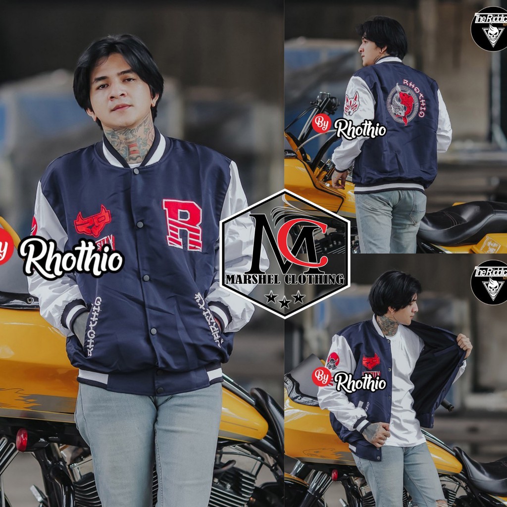 RCL - JAKET VARSITY FULL BORDIR RHOTHIO PARASUT SUPER TASLAN QUALITY PREMIUM PRIA M.L.XL