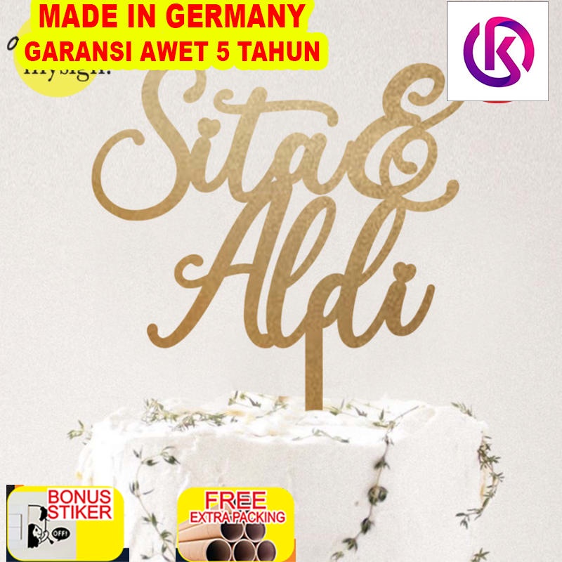 

Promo Custom Cake Topper Akrilik | Hiasan Kue | Topper Kue Acrylic Couple - 10cm