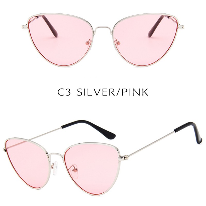 (YUZHU) Bayar di Tempat Kacamata Hitam Wanita Model Retro Cat Eye Sunglasses Women UV400 Protection