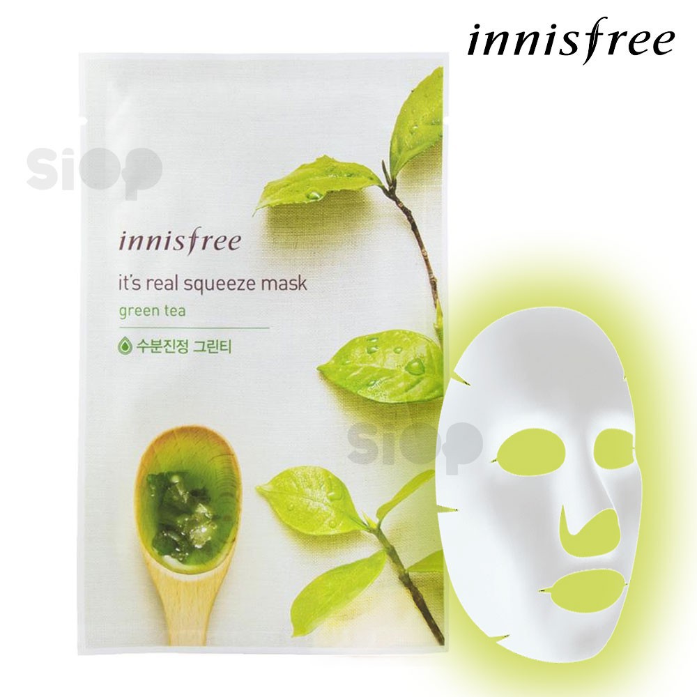INNISFREE It's Real Squeeze Sheet Mask - Masker Wajah - GREEN TEA